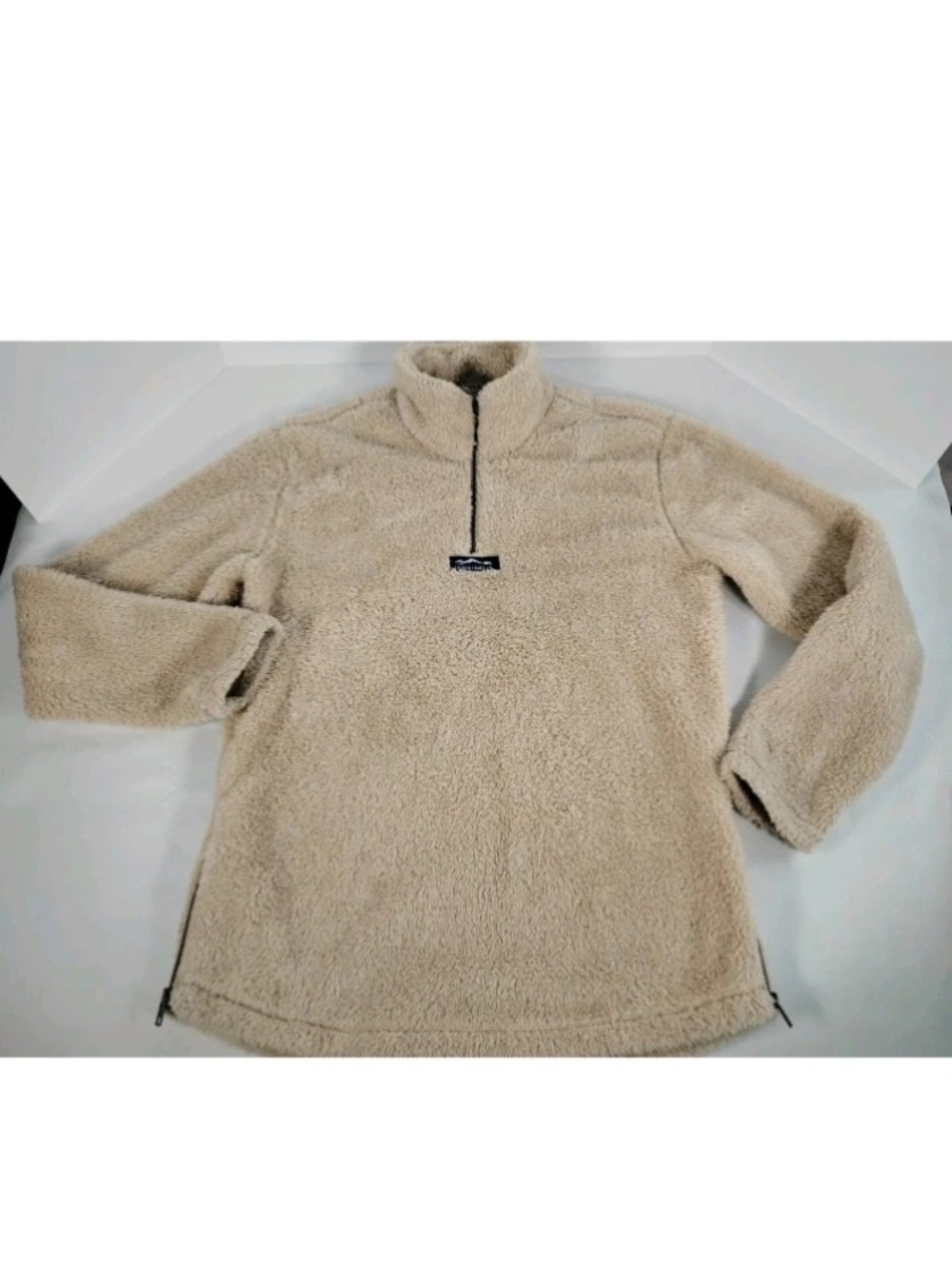 Lauren James Cream Sherpa Half-Zip Pullover Jacket